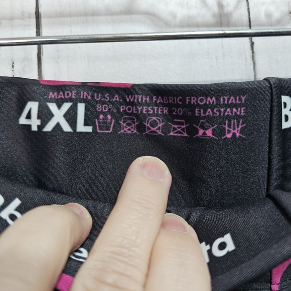 NWOT Bombsheller Black Pink Print Activewear Pants Leggings Size 4XL USA Made. - Picture 5 of 6